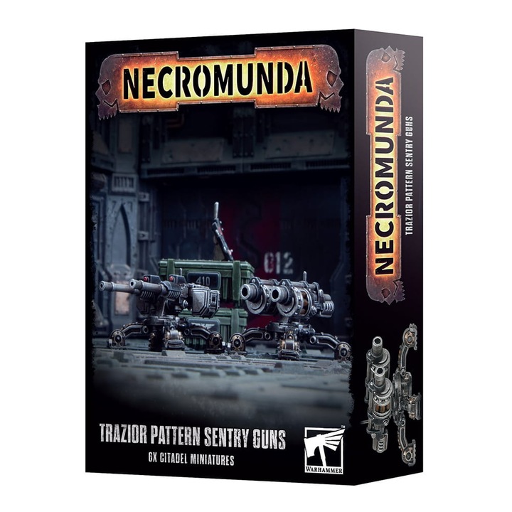 Разширение на играта Necromunda, караулни оръдия Trazior Pattern, Workshop за игри, 6 модела за изграждане, сив