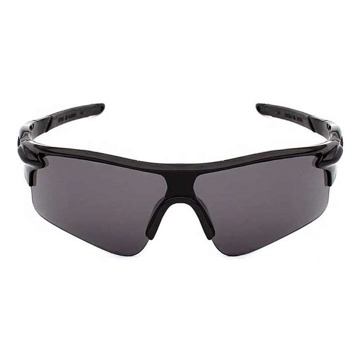 Ochelari de soare pentru sport, 13x4.6cm, negru/gri, protectie UV400
