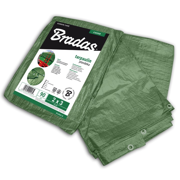Prelata armata BRADAS verde 90gr 3X5 m