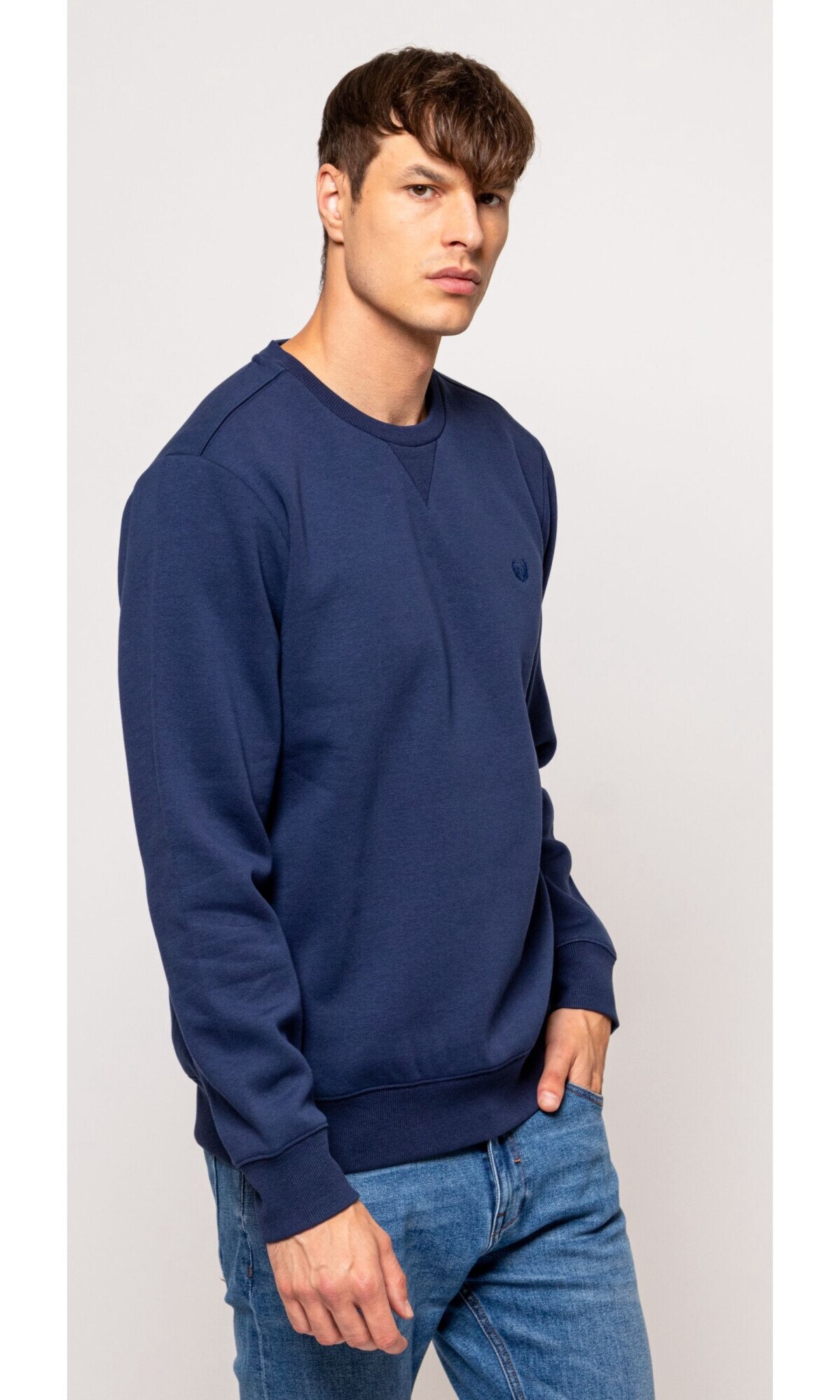 Oversized Heavyweight Loopback V-neck Sweater | boohoo NO