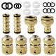Set de Conectori Irigare Qipuneky, Adaptor Reducere, 1/2", Otel, Auriu