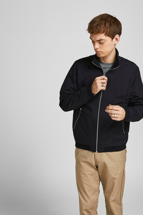 Jack & Jones, Jacheta cu buzunare cu fermoar, Negru