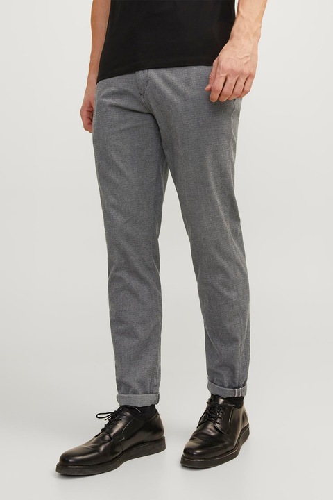 Jack & Jones, Pantaloni chino slim fit, Gri inchis melange