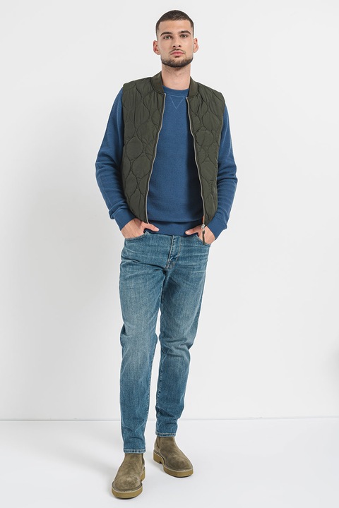 Jack & Jones, Vesta cu vatelina si garnituri Koda, Verde inchis, S