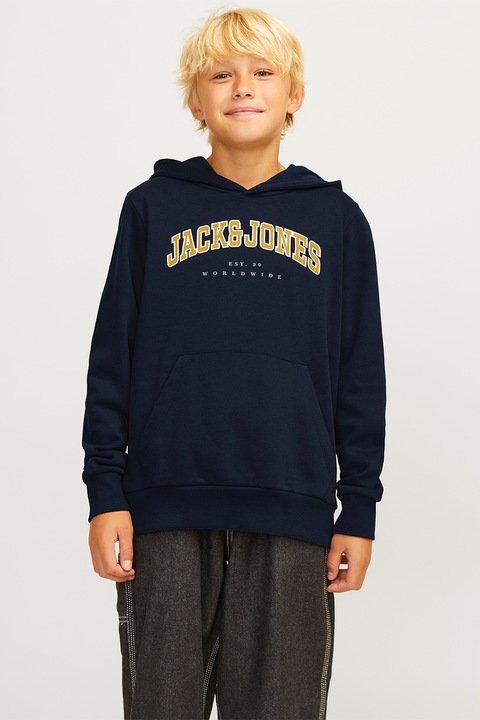 Jack & Jones, Худи с лого, Тъмносин