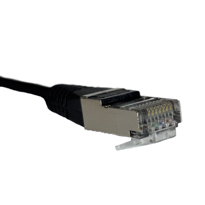 Cablu de date RJ45, Netrack, 1m, Cat6, negru, 2x RJ45