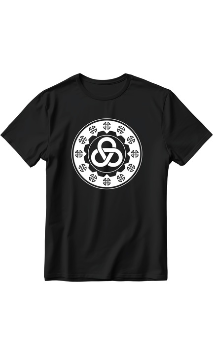 Férfi póló SPIDERWEB mintás mintával, pamut, fekete, Fekete