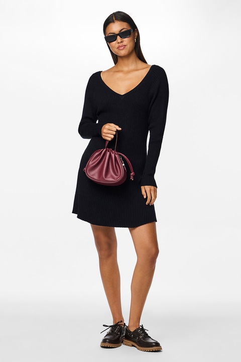 Pieces, Къса рокля с шпиц, Черен