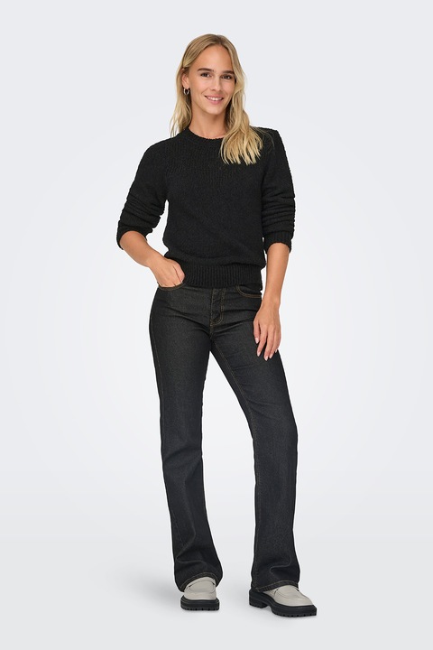 Only, Pulover cu decolteu la baza gatului Emira, Negru, L