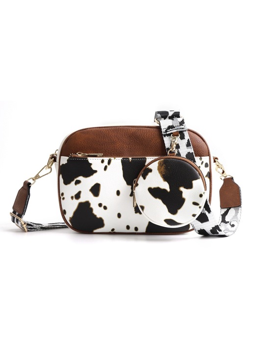 Дамска чанта, веган кожа, черна, 1 основно отделение, регулируема презрамка