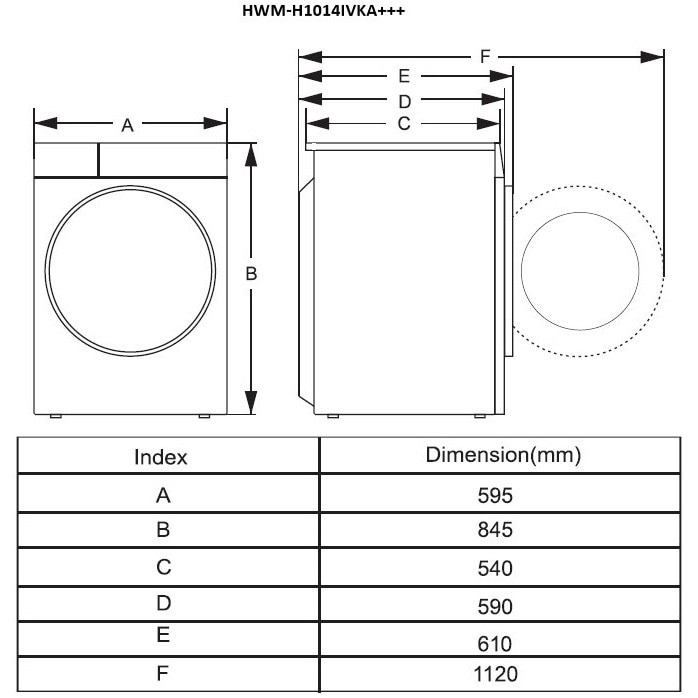Masina de spalat rufe Heinner HWM-H1014IVKA+++, 10 kg, 1400 rpm, Clasa A, Motor Inverter, Display digital, Clatire suplimentara, Alb