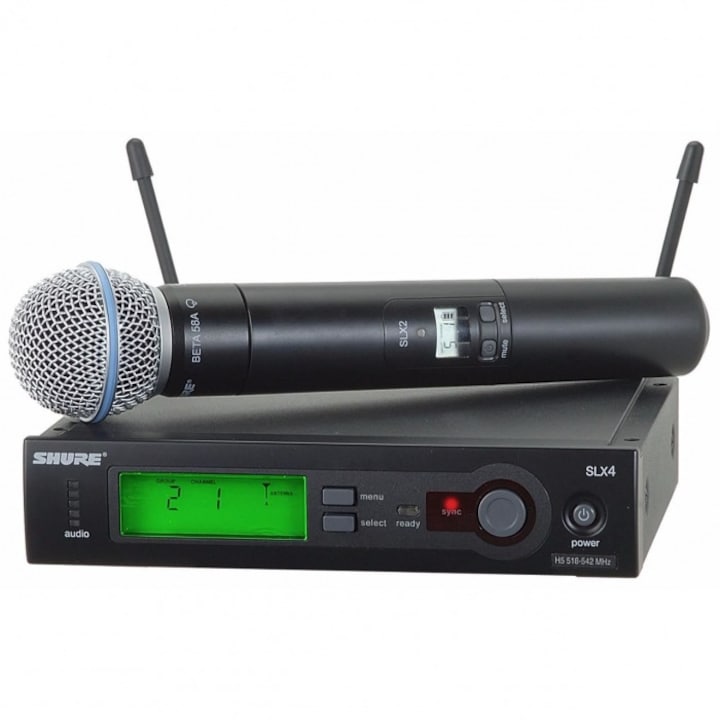 Shure SLX 2/Beta 58 Професионален безжичен микрофон със станция SLX 4 7STAR®