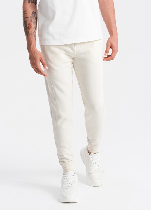 Дълги спортни панталони OMBRE OM-PABS-0174, Мъжки, Джогери, Крем