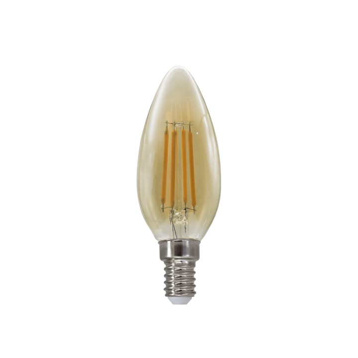 LED лампа Lightex, FILAMENT, 5.5W, Димируема, 220V, E14, C35, 2700K, 600lm, Златист