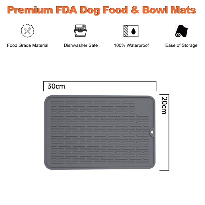 Сушилник за съдове, силиконов, неплъзгащ се, водоустойчив, 20 х 30 см, сив