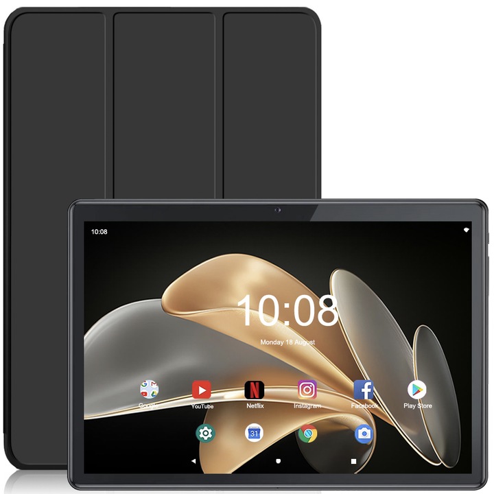 Таблет 10 инча, niuniutab, Android 13, 6GB RAM, 128GB ROM, 1280x800 IPS, Черен, 6000mAh