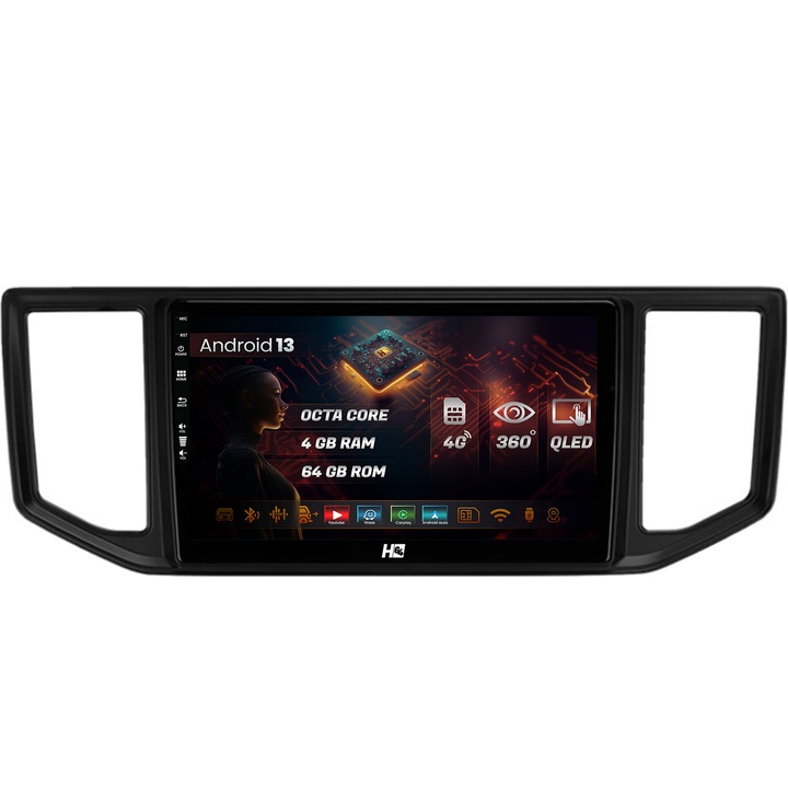 Navigatie HUB64 Volkswagen Crafter (2017, ), 4GB RAM, Android 13, Octacore, Slot Sim 4G, DSP, GPS, Wi-FI, Carplay, Android Auto, USB, Bluetooth, Waze, Touchscreen, 10.1 Inch V2