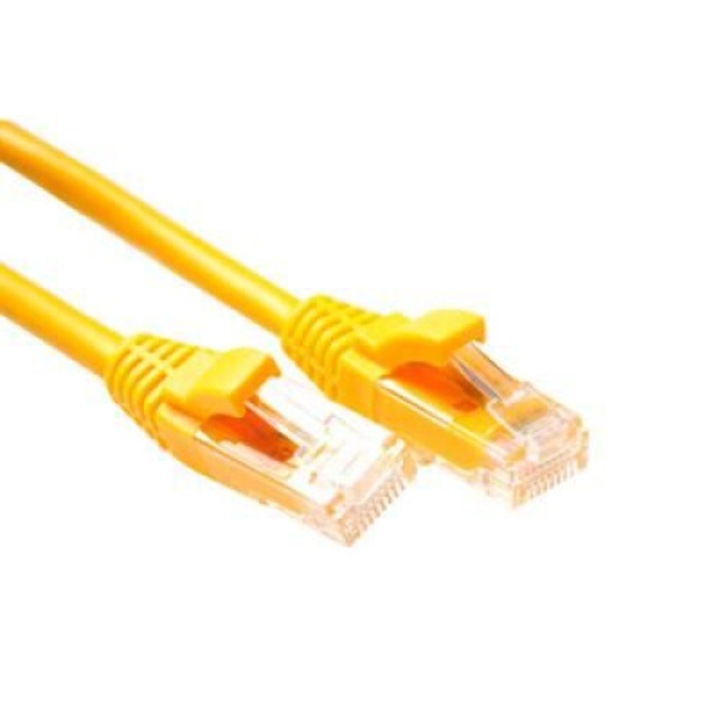 ACT CAT6 U-UTP Patch Cable 0,5m Yellow, 225761, Hálózati kábelek