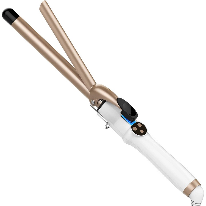 Ondulator profesional 19mm, ceramica turmalina, 9 setari de temperatura, 110-210, 21cm