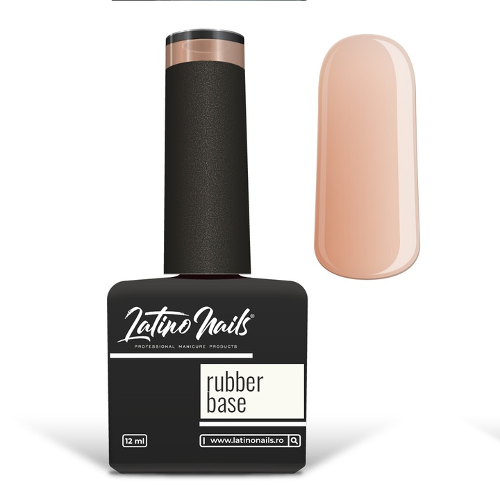 Gel pentru unghii, Latino Nails, Rubber Base Solar, aplicare directa, indepartare usora, 12 ml