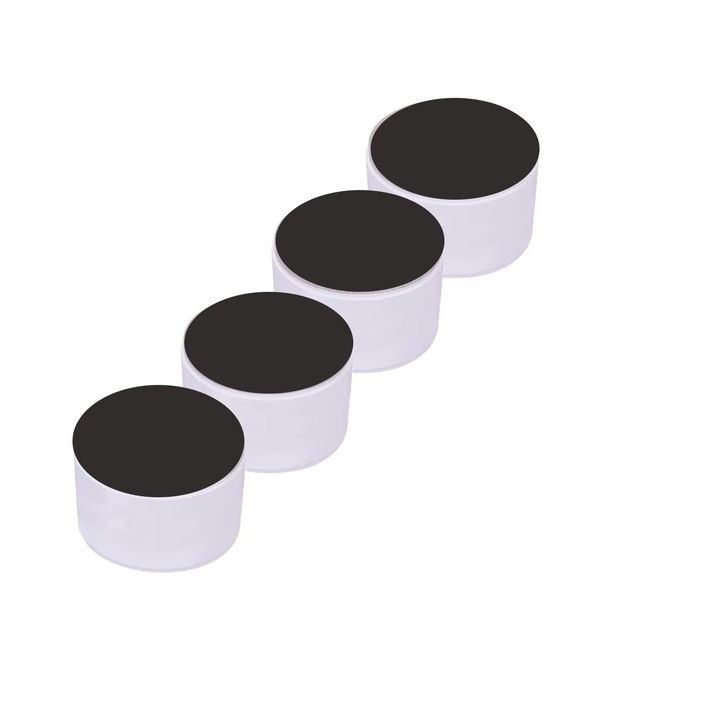 Комплект от 4 подложки за крака за легло Sunmostar, PVC, бели, 6x6x5 см