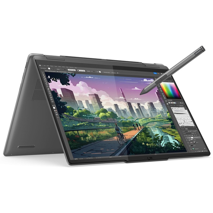 Лаптоп Lenovo Yoga 7 2-in-1 14IML9 с Intel Core Ultra 5 125U (1.3/4.3GHz, 12M), 16 GB, 1TB M.2 NVMe SSD, Intel Arc 4 Core, Windows 11 Home, Сив