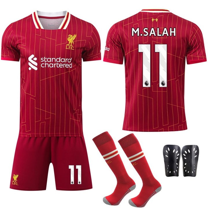 Детски спортен екип Liverpool Home Salah 2024/2025, Червен