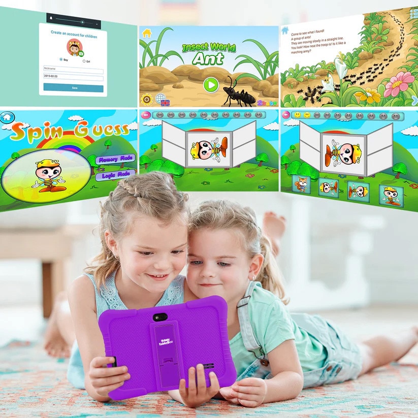 Tabletă SMART TabbyBoo Kosmo NOVA, 7", 64GB, 8GB RAM, mov, cu control parental, husa silicon