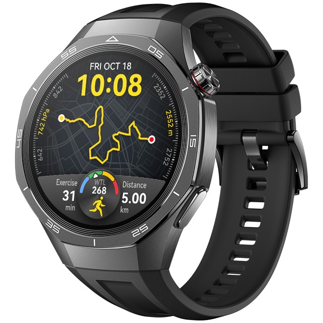 Smartwatch Huawei Watch GT 5 Pro 46MM Tarnish Titanium Case Black Fluoroelastomer Strap eMAG.ro