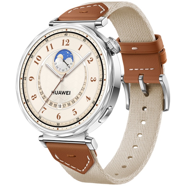 Смарт часовник Huawei Watch GT 5, 41mm, Stainless Steel Case, Brown Woven Strap