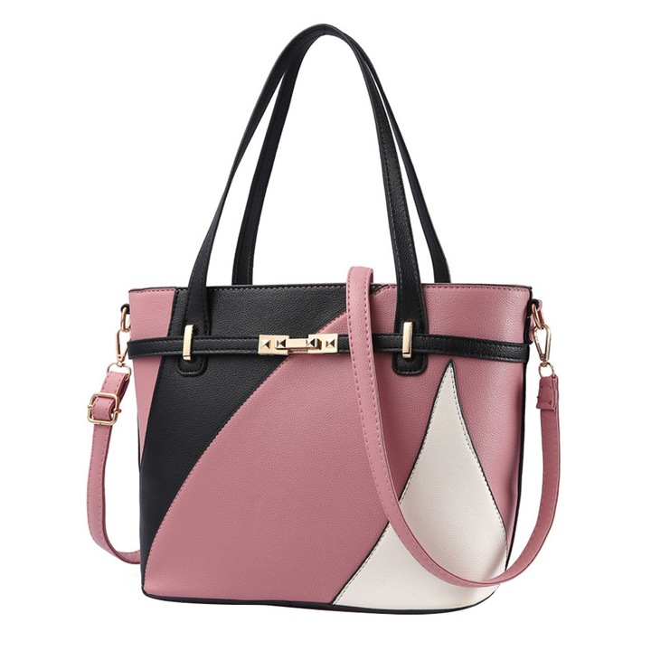 Jormftte válltáska, műbőr, nagy kapacitású, fekete, 29x14x25cm