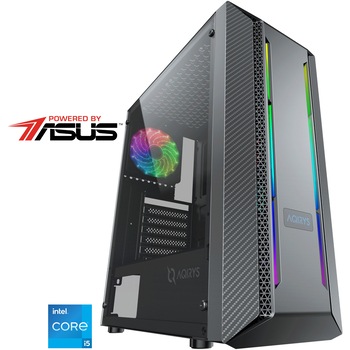 Sistem Desktop PC Gaming Serioux Powered by ASUS cu procesor Intel Core i5-13400F pana la 4.60GHz, 32GB DDR4, 1TB SSD, ASUS Dual GeForce RTX 4060 OC 8GB GDDR6, No OS, Negru