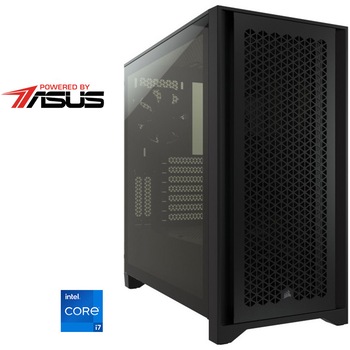 Sistem Desktop PC Gaming Serioux Powered by ASUS cu procesor Intel Core i7-13700F pana la 5.20GHz, 32GB DDR4, 1TB SSD, ASUS GeForce RTX 4070 OC 12GB GDDR6X, No OS, Negru