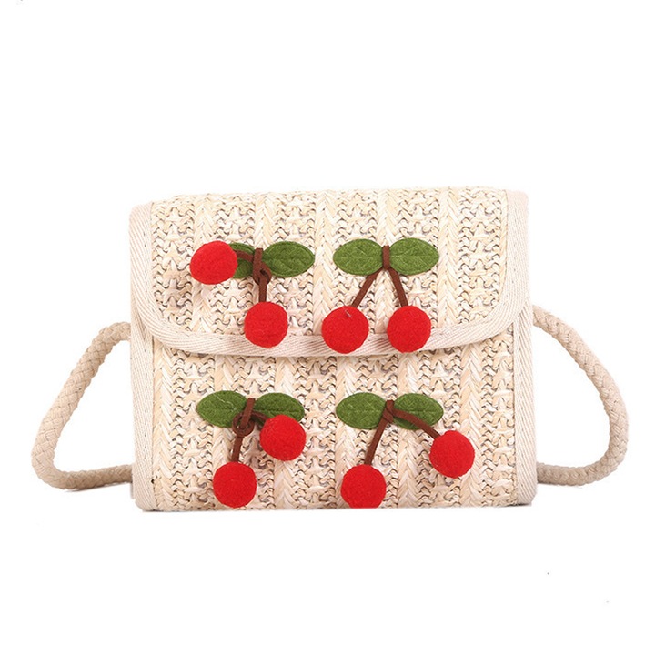 Geanta dama, Cirese, Paie, Bej/Rosu