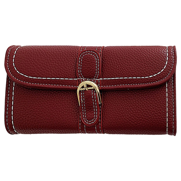 Портфейл за дами, Екологична кожа 19.х3х10см Червен