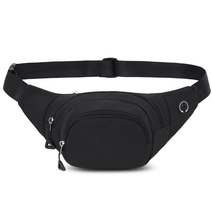 Női deréktáska, Jormftte, fekete, 36x14x5cm