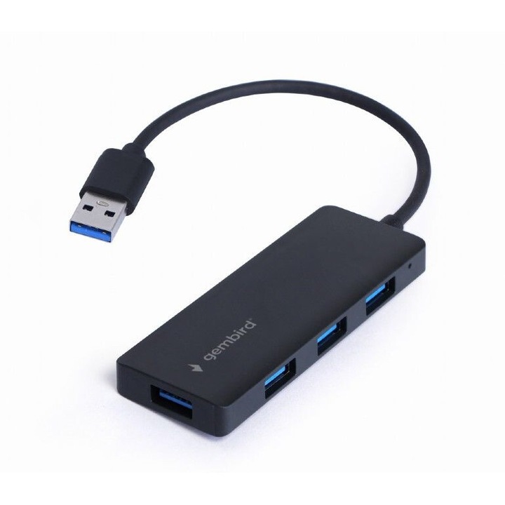 Hub USB 3.1 Gembird, 4-porturi, 5 Gbps, negru