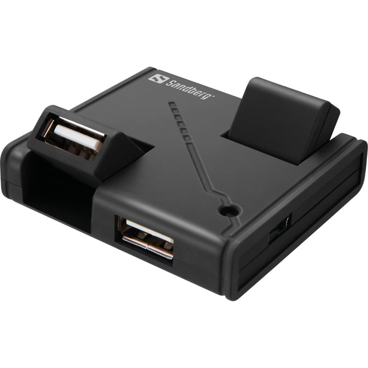 Hub USB Sandberg 4 Porturi, USB 2.0, negru