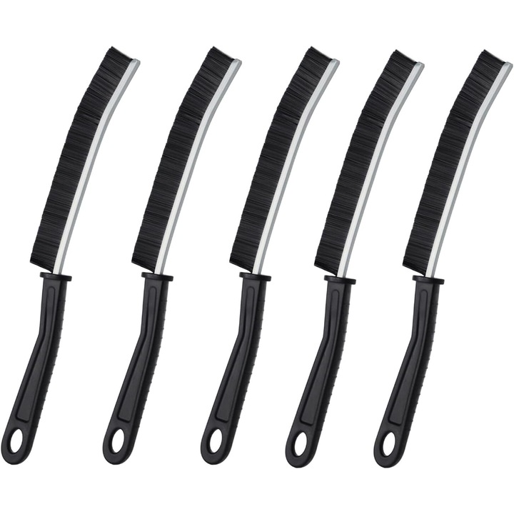 Perie de curatare pentru crapaturi, set 5 bucati, maner lung, pentru baie, bucatarie, feronerie, usi, portabila