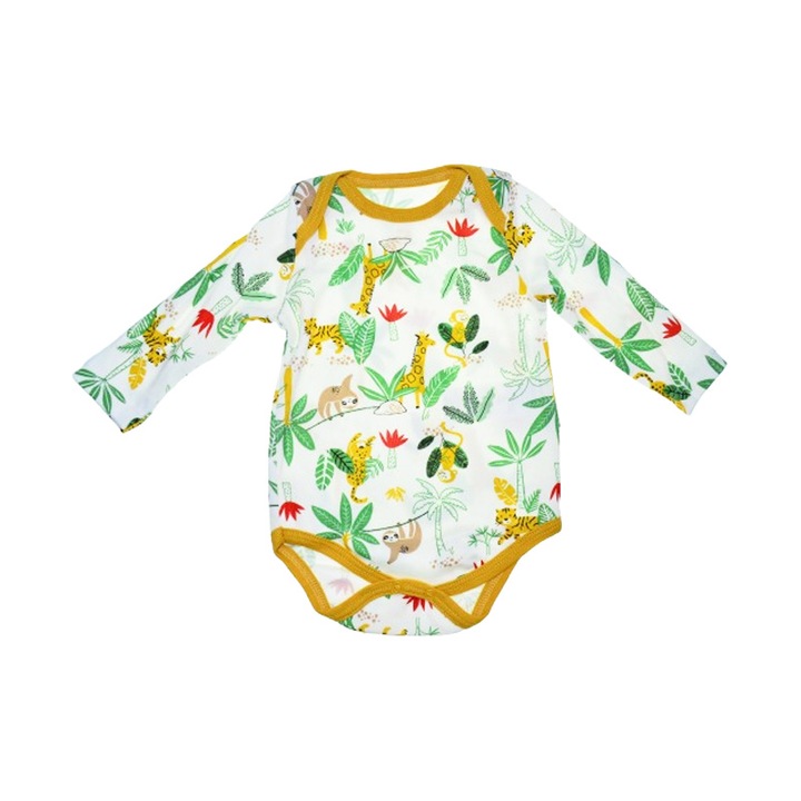 Body cu maneca lunga pentru copii Mini Junior, BDY-16960-1G, Galben 111636