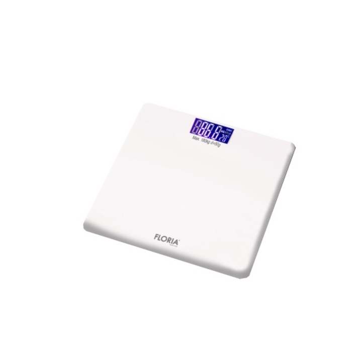 Elektronikus fürdőszobai mérleg, maximum 180 kg, üveg, fehér, FLORIA / ZLN 7683