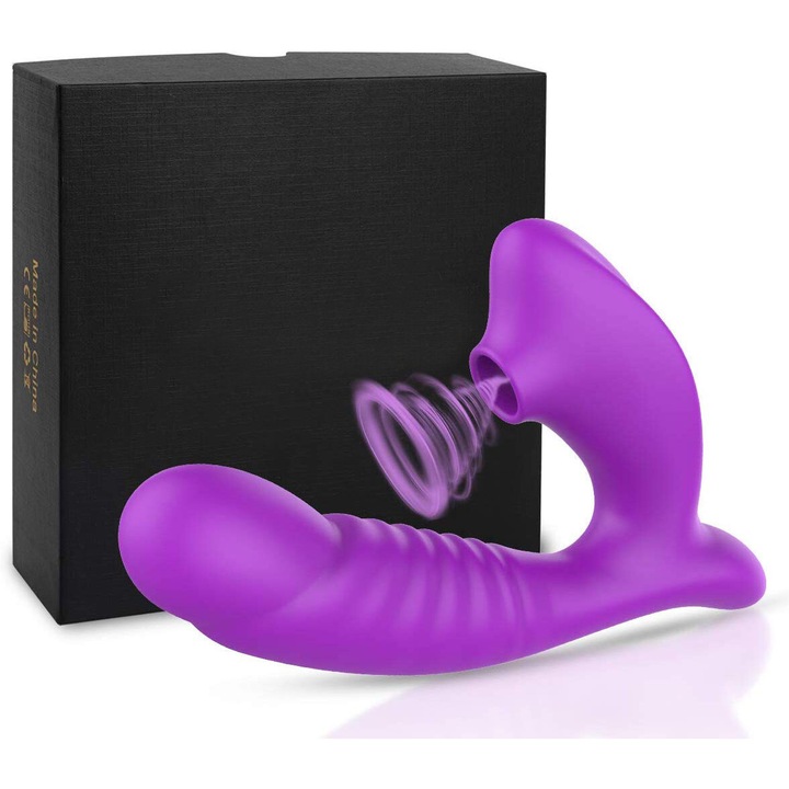 Vibrator, stimulator clitoridian, 10 moduri, waterproof, violet