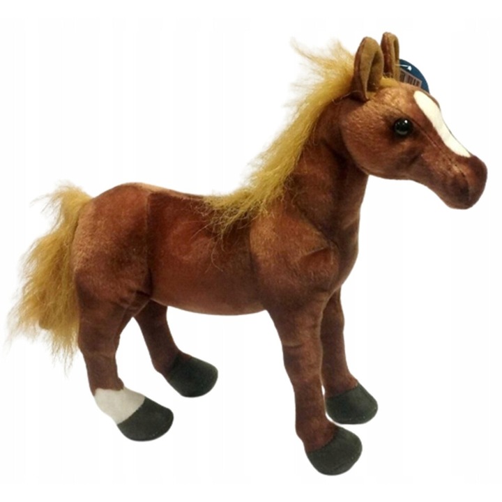 Jucarie de plus Dubi, cal de rasa engleza, maro, 35cm, 3 ani+