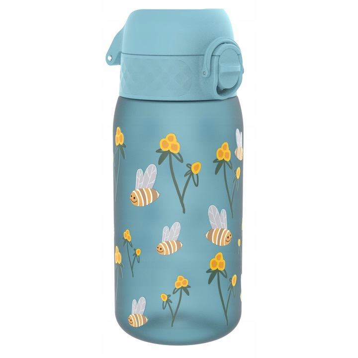 Бутилка за деца Ion8 Bumble Bees 350 ml, водоустойчива, лека, 17.1x6.7x6.7 cm