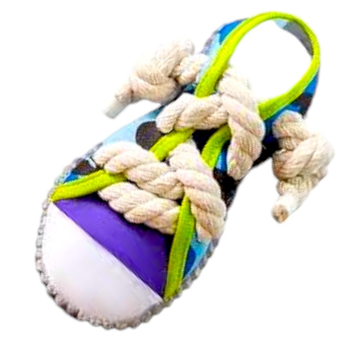 Jucarie canina kidsNplay, pentru dentitie, pantofior multicolor, cu efecte sonore, 18x8x5 cm