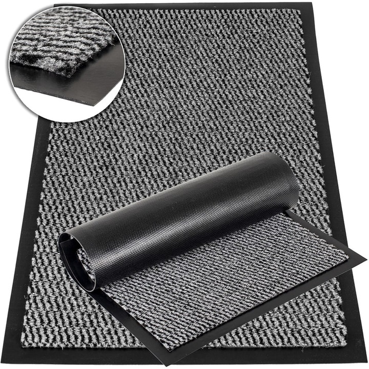 Kosztalanító nedvszívó bejárati szőnyeg Deco4Home Milan, csúszásmentes, 60x90 cm, szürke