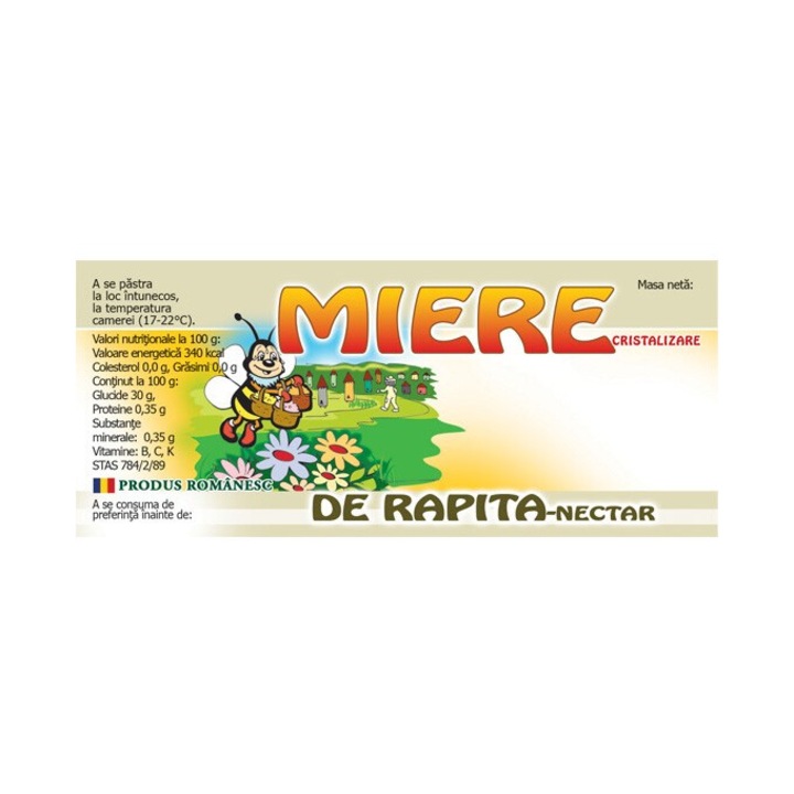 Eticheta borcan miere de Rapita 154mm x 60mm