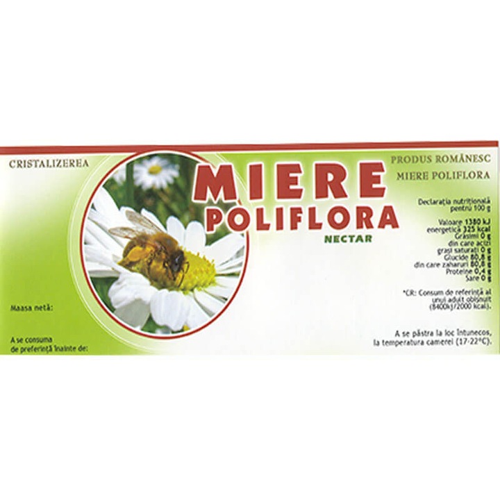 Eticheta borcan miere Poliflora Nectar 154mm x 60mm