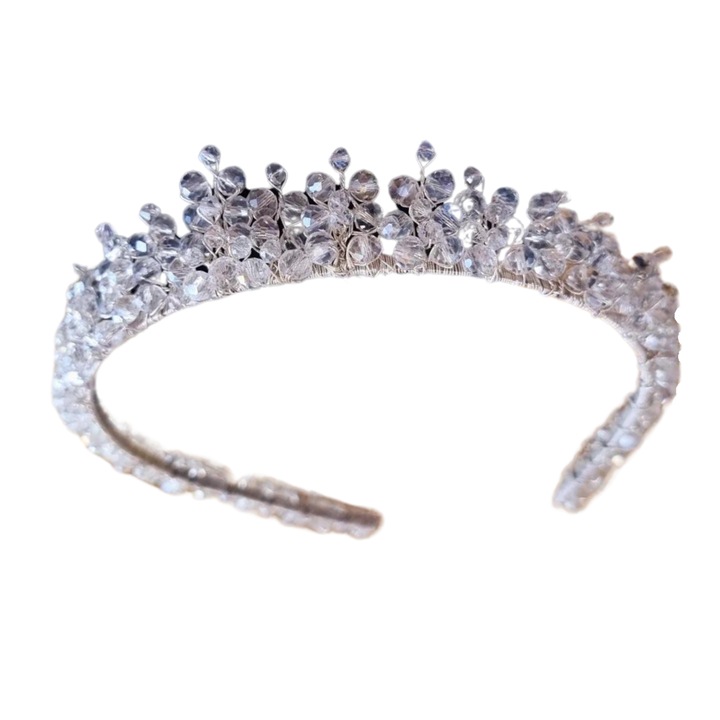 Diadema mireasa cu cristale transparente - Alecsa