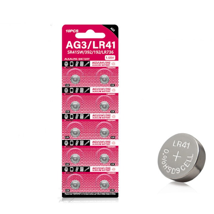 10 db alkáli elem készlet, G.PIN AG3 1,55 V LR736, 7,9 mm, univerzális használatra